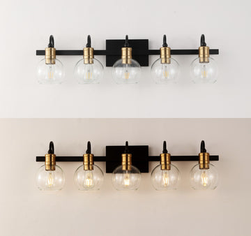 Marais Iron/Glass Rustic Vintage LED Vanity Light